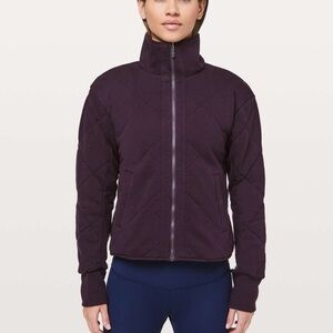 Lululemon Forever Warm Black Cherry Quilted Reversible Jacket Size 6
